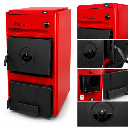 Centrala pe combustibil solid Fornello T-PRO 30 kW, pe lemn si carbune, din otel [6]