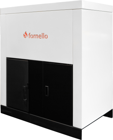Cazane pe combustibil solid - Centrala pe peleti Fornello Eco Energy 40 kW cu automatizare, arzator din fonta si buncar 100 kg