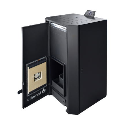Centrala pe peleti Fornello EVA B Black 30 kW, Wi-Fi, pompa, vas expansiune, buncar 40 kg, tiraj fortat, pentru 200 mp [5]