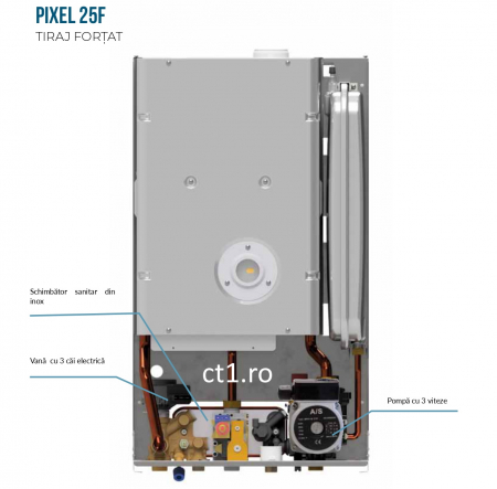 Centrala termica ARCA Pixel 25F, 25 kW, conventionala, tiraj fortat [1]
