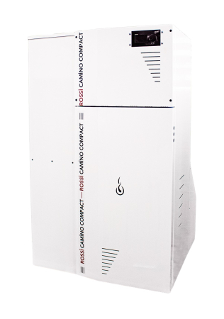 Cazane pe lemne cu gazeificare - Centrală termică compactă pe peleți Fornello Rossi Camino Compact 35 kW, rezervor 153 L, A+