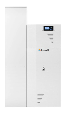 Cazane si termoseminee pe peleti - Centrală termică compactă pe peleți Fornello Rossi Camino Compact Automatic 25 kW, curățare automată, A+