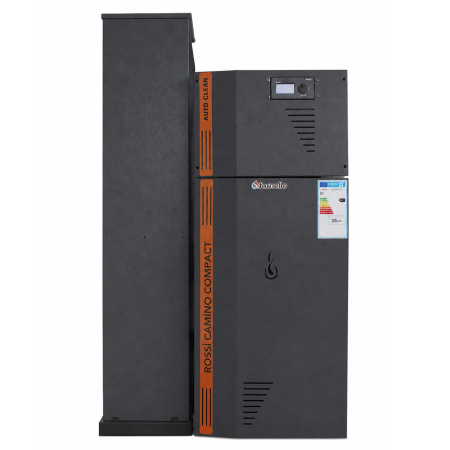 Centrală termică compactă pe peleți Fornello Rossi Camino Compact Automatic 25 kW, curățare automată, A+ Antracit [1]