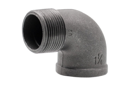 Tevi si fitinguri - Cot A4 92 NG 1 1/4", fontă maleabilă, filet interior-exterior, 90°, Everpro