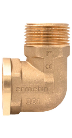 Tevi si fitinguri - Cot din alama CW617N Ermetiq ER-CMF11 1" MF, filet interior-exterior, 90°