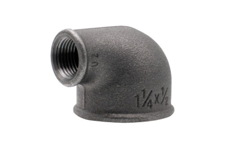 Tevi si fitinguri - Cot redus Everpro A1 90R NG 1 1/4" x 1/2", fontă neagră, FI-FI, 90°