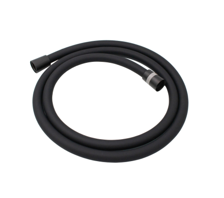 Baterii - Furtun dus Ermetiq PVC BLACK 150 cm, anti-rasucire, conexiuni 1/2"