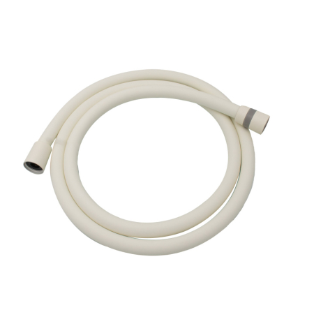 Baterii - Furtun dus Ermetiq PVC WHITE 150 cm, anti-rasucire, conexiuni 1/2"