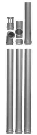Accesorii - Kit evacuare cos de fum Fornello D80, otel negru 1,2 mm, 3,5 m, complet pentru centrale si termoseminee pe peleti