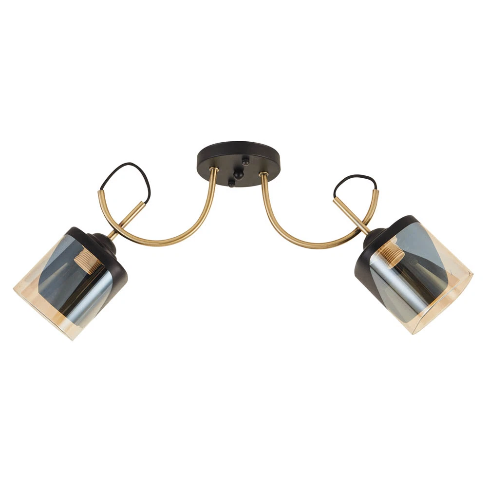 Lustra Erste Smoky Negru + Auriu, 2xE27, IP20 [4]