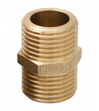 Fitinguri alama - Niplu alama fata plana 1/2"x30mm