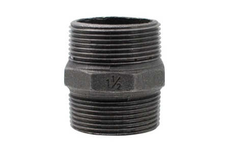 Tevi si fitinguri - Niplu fontă neagră Everpro Tip 280, 1 1/2", filet exterior-exterior, EN 10242