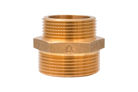 Tevi si fitinguri - Niplu redus din alama CW617N Ermetiq ER-N112/114 1-1/2" x 1-1/4" FE-FE