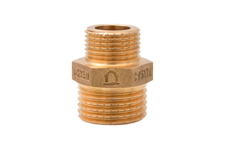 Tevi si fitinguri - Niplu redus din alama CW617N Ermetiq ER-N12/38 1/2" x 3/8" FE-FE