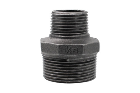 Tevi si fitinguri - Niplu redus Everpro 245, 1 1/2" x 1", fontă maleabilă, filet exterior-exterior, pentru instalații sanitare și termice