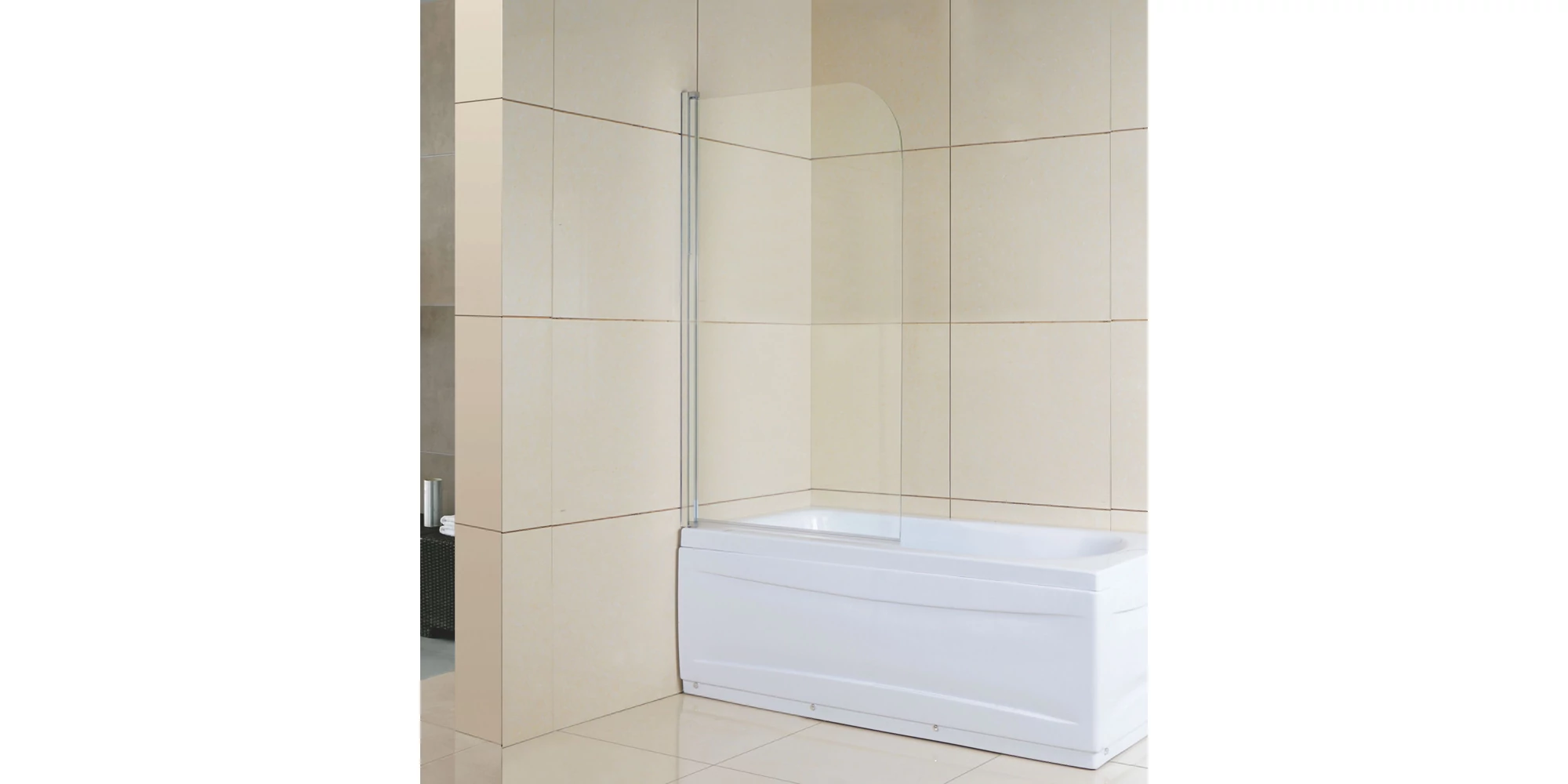 Cabine de dus - Paravan cada GLADYS RDY24 75 x 135 cm, sticla securizata transparenta 5 mm