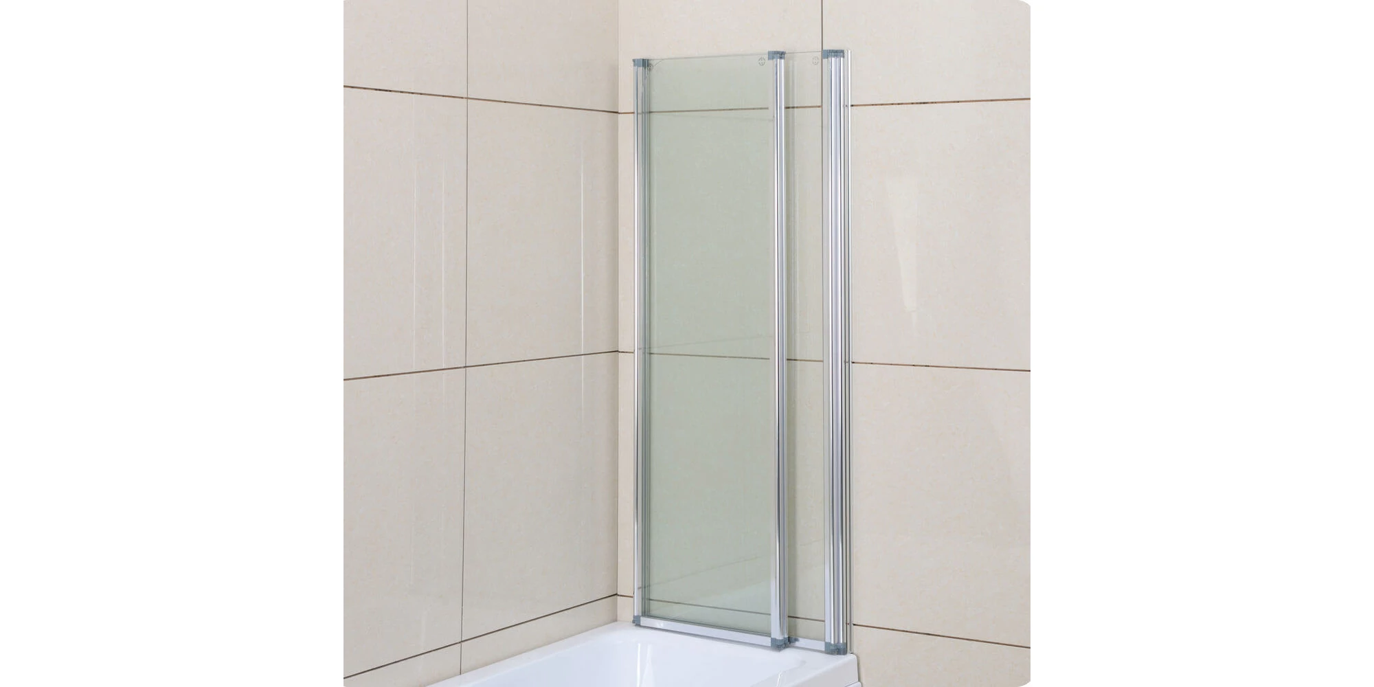 Paravan pentru cadă GLADYS 130 x 140 cm, pliabil, sticlă securizată 4 mm, profil cromat [2]