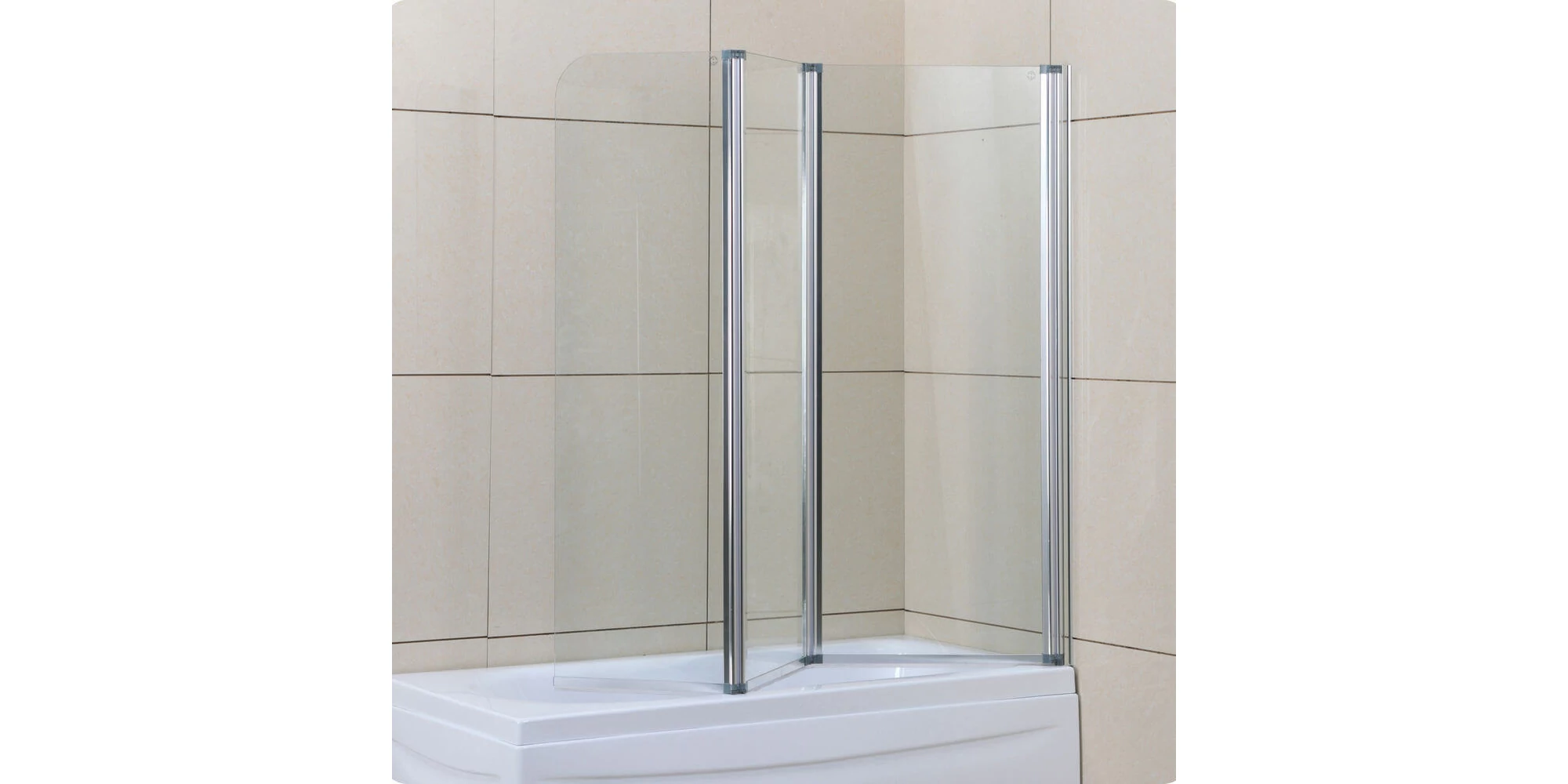 Cabine de dus - Paravan pentru cadă GLADYS 130 x 140 cm, pliabil, sticlă securizată 4 mm, profil cromat