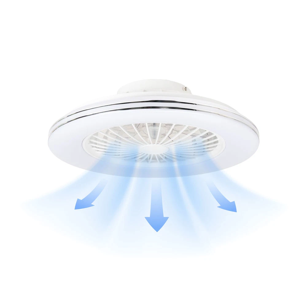 Electrice - Plafoniera LED cu ventilator Erste Breezy 48W + 15W, CCT, 49 cm
