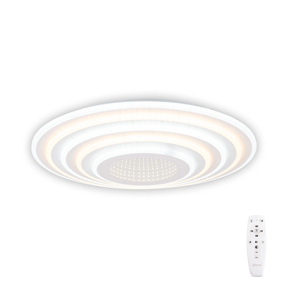 Plafoniera LED Erste Abys 120W, 3CCT, cu telecomanda, alb, iluminat interior modern [1]