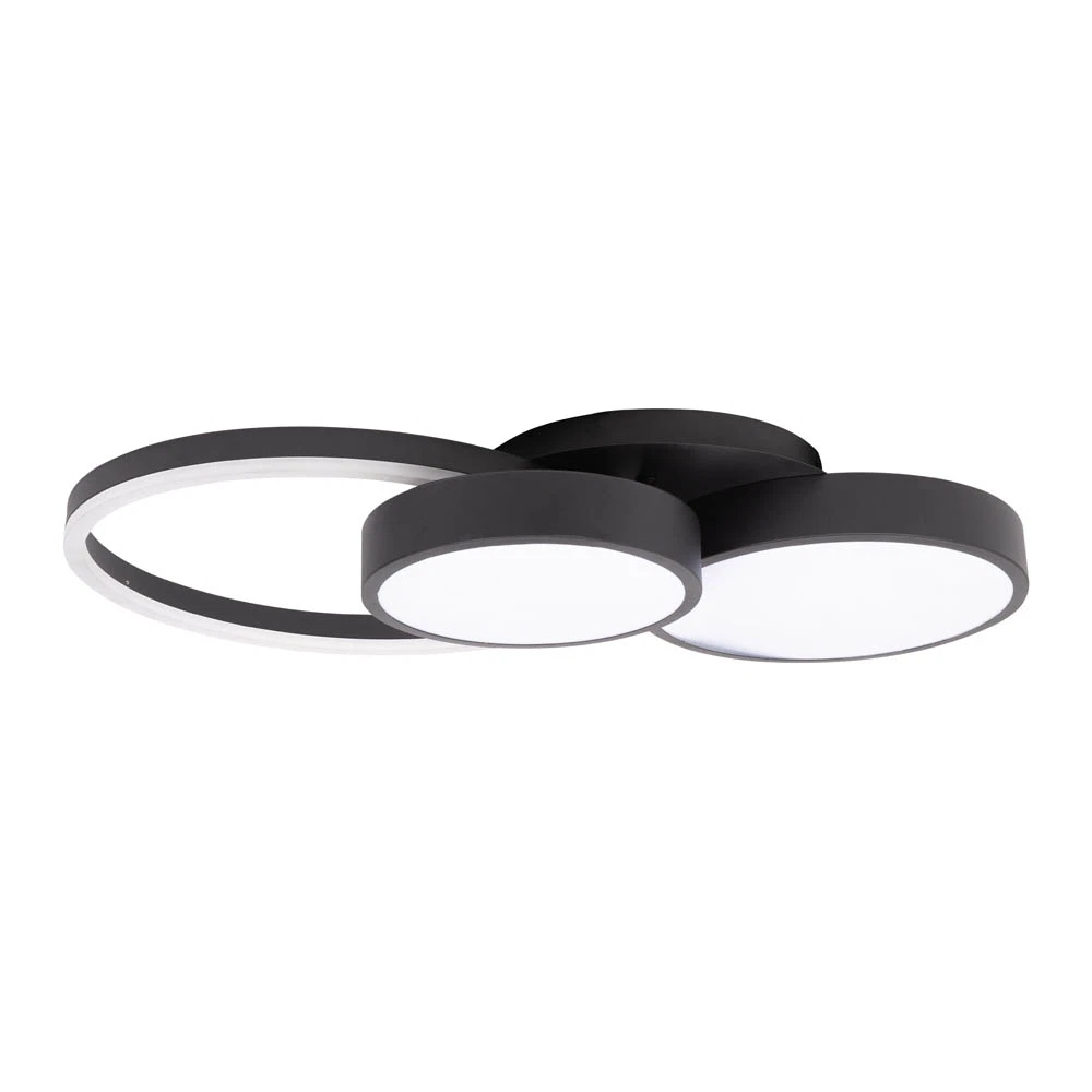 Corpuri de iluminat - Plafoniera LED Erste Sobek 55W, IP20, negru, design modern