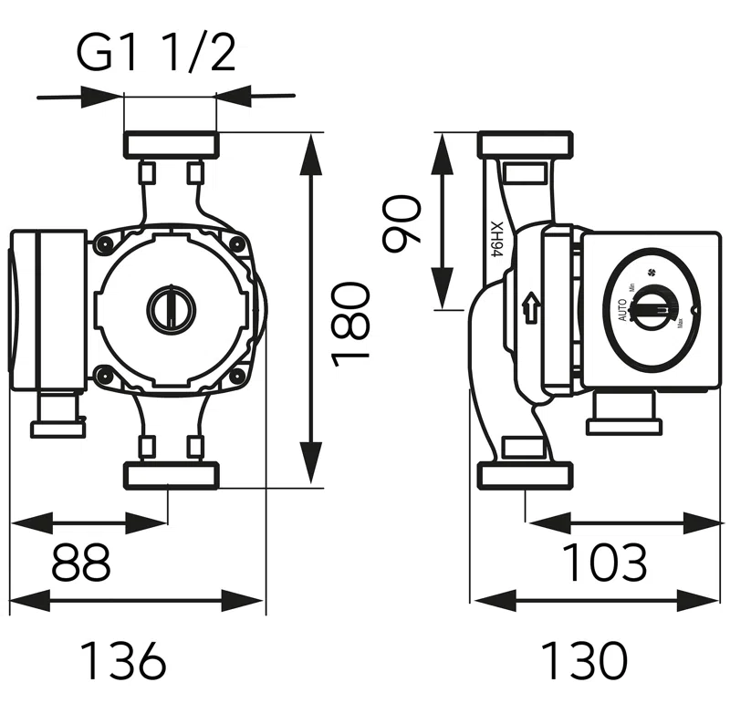 Pompa de circulatie electronica Ferro GPA II 25-8-180 pentru instalatii de incalzire, 8 m, 180 mm [1]