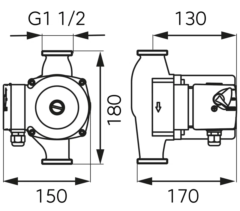 Pompa de circulatie Ferro GPD 25X80X180 pentru apa potabila, 230V, Hmax 8 m [1]