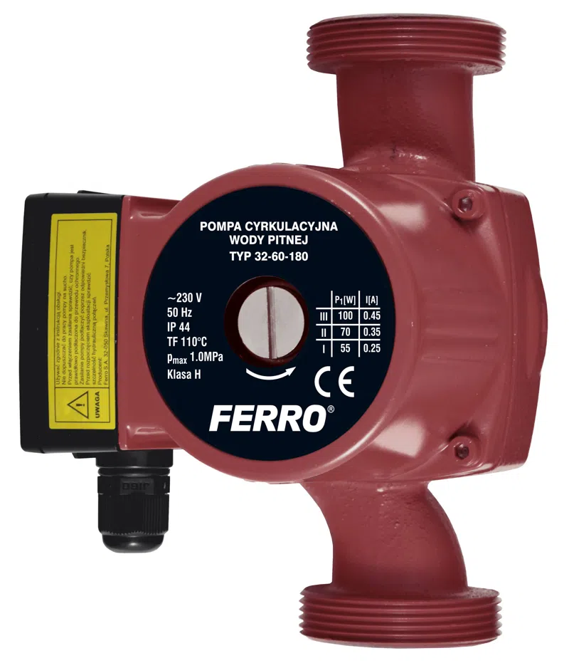 Pompe de circulatie - Pompa de circulatie Ferro GPD 32-60-180 pentru apa potabila, 3 trepte, 230V