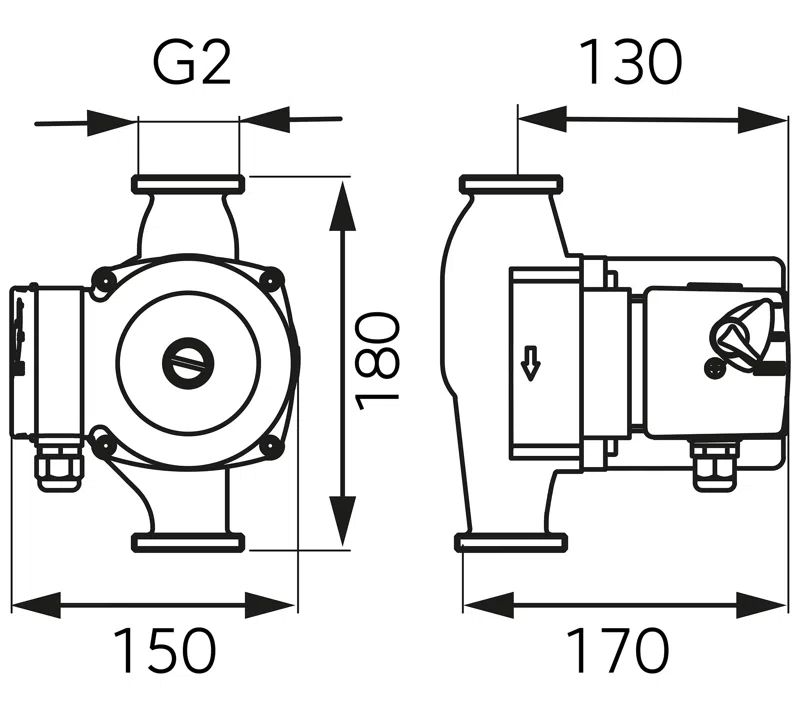 Pompa de circulatie Ferro GPD 32x80x180 pentru apa potabila, 2", Hmax 8 m [1]