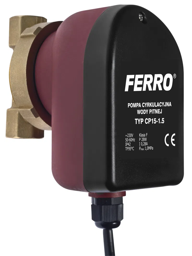Pompe de circulatie - Pompa de circulatie pentru apa potabila Ferro CP 15-1.5, 28W, racord G1/2", 85 mm