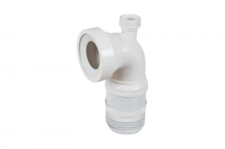 Sanitare - Racord WC flexibil extensibil Ermetiq CR-1225 cu cot la 90°, racord pentru masina de spalat si insertie metalica