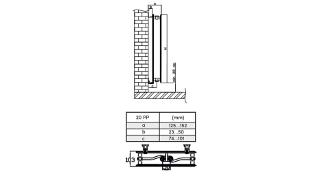 Radiator otel panou Vertical Tip 20 1400/500 EURAD-PLUS alb [2]