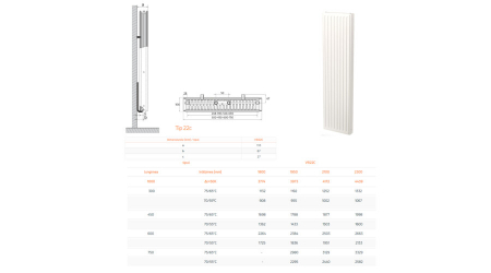 Radiator otel panou vertical VR22C 1800/600 PURMO [2]