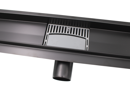 Rigola de dus Ermetiq CLASSIC NEGRU din inox 600 x 70 mm, gratar negru mat, evacuare Ø40/50 mm, VEN-S607AN [3]