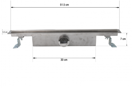 Rigola de dus Ermetiq CUTS Slim din inox 500 x 53 mm, gratar decorativ, evacuare Ø40/50 mm, VEN-S507K [3]