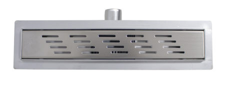 Sifoane si rigole - Rigola de dus Ermetiq RIVER din inox 400 x 70 mm, gratar decorativ, evacuare Ø40/50 mm, VEN-S407F