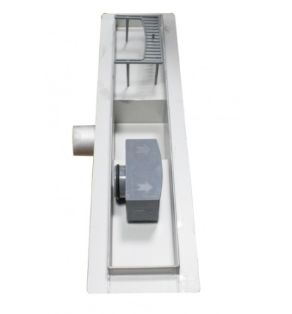 Rigola de dus Ermetiq RIVER din inox 400 x 70 mm, gratar decorativ, evacuare Ø40/50 mm, VEN-S407F [7]