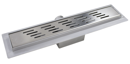 Rigola de dus Ermetiq RIVER din inox 400 x 70 mm, gratar decorativ, evacuare Ø40/50 mm, VEN-S407F [1]