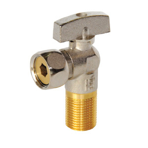 Robineti de trecere pentru apa - Robinet coltar cu holender Ermetiq RB-CBH12 1/2" FE x 1/2" FI, alama, PN25
