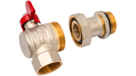 Robinet coltar cu racord olandez Ermetiq ER-CHT11A 1" MF, alama CW617N, PN40 [1]