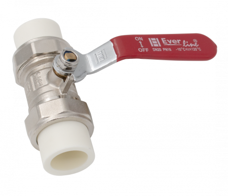 Robineti de trecere pentru apa - Robinet din alama cu maner si 2 olandeze PPR Ø20 Ermetiq PPR-LB20