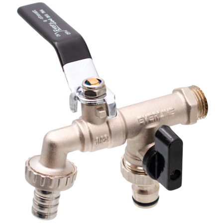Robineti de trecere pentru apa - Robinet dublu serviciu din alama Ermetiq RB-RA12D 1/2" cu doua iesiri