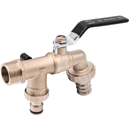Robinet dublu serviciu din alama Ermetiq RB-RA34D 3/4" cu doua iesiri [1]
