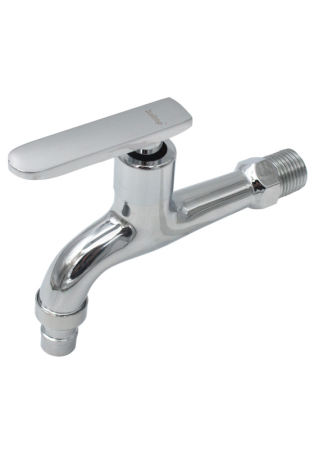 Robineti de trecere pentru apa - Robinet dublu serviciu Ermetiq EL-053 cu mufa pentru cupla rapida, varianta lunga, finisaj cromat