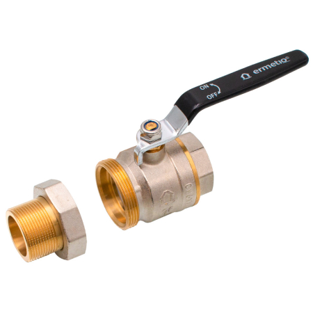 Robinet sferic din alama cu olandez si maner Ermetiq ER-LHMF112A 1-1/2" MF, PN40 [1]