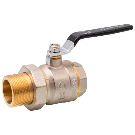 Robineti de trecere pentru apa - Robinet sferic din alama cu olandez si maner Ermetiq ER-LHMF112A 1-1/2" MF, PN40