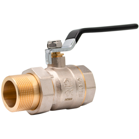 Robineti de trecere pentru apa - Robinet sferic din alama cu olandez si maner Ermetiq ER-LHMF114A 1-1/4" MF, PN40