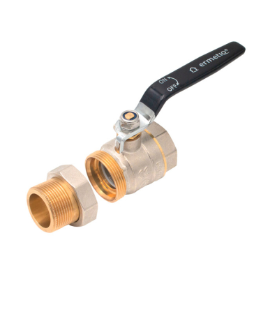 Robinet sferic din alama cu olandez si maner Ermetiq ER-LHMF114A 1-1/4" MF, PN40 [1]
