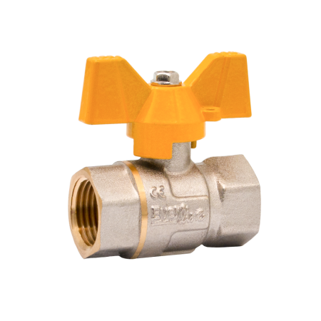 Robineti pentru gaz - Robinet tip fluture pentru gaz Ermetiq RG-DFF12B 1/2" FF din alama