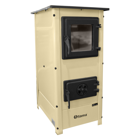 Șemineu cu plită din fontă Fiama SD HERA 6 kW, culoare crem [3]
